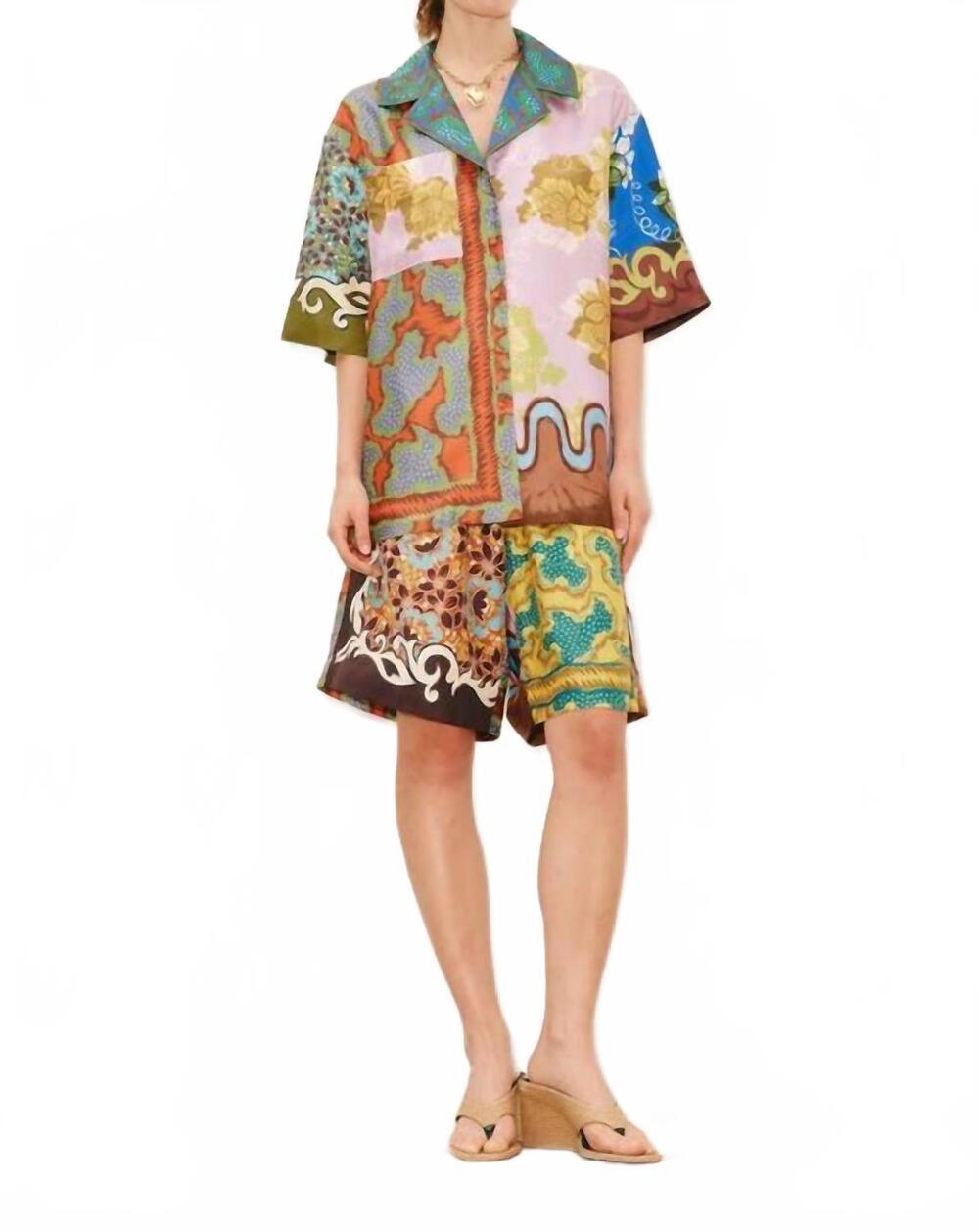 NEW ALEMAIS arnie silk shirt in multi
